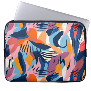 Capa Para Notebook Padrão de Formas Abstratas Modernas Vibrantes