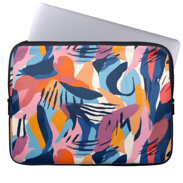 Capa Para Notebook Padrão de Formas Abstratas Modernas Vibrantes (Frente)