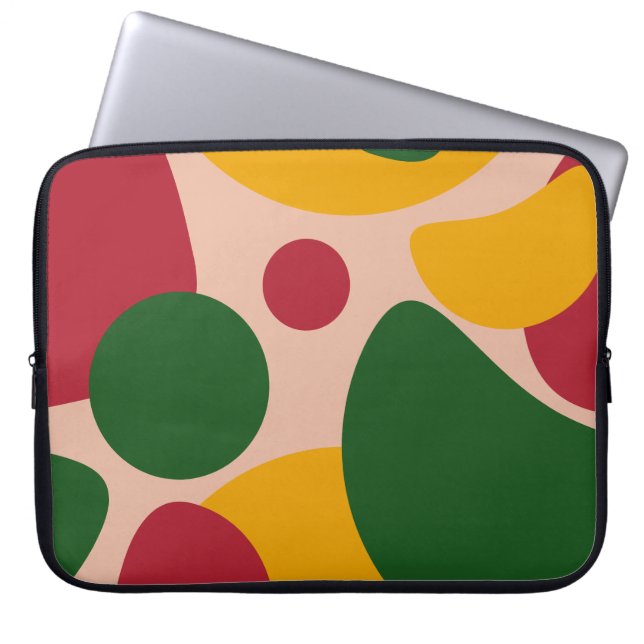 Capa Para Notebook Padrão de Formas Abstratas Retro em Negrito  (Frente)