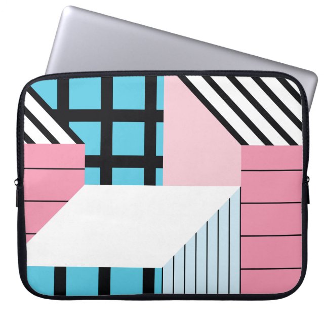 Capa Para Notebook Padrão de Formas Geométricas Ininterruptas. (Frente)