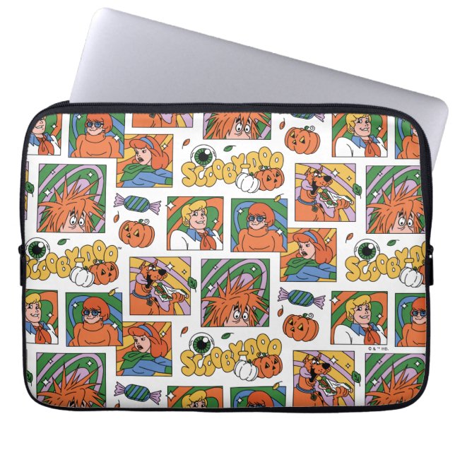 Capa Para Notebook Padrão de Fotos de Halloween do Scooby-Doo (Frente)