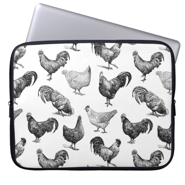 Capa Para Notebook Padrão de frango da Fazenda do país retrô (Frente)