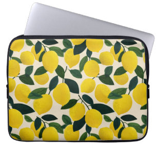 Capa Para Notebook Padrão de Fruta Cítrica Mediterrânea Limões Amarel
