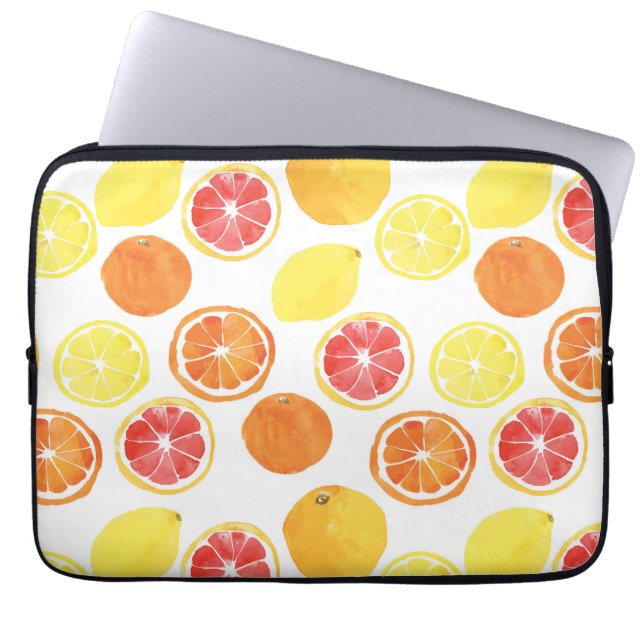 Capa Para Notebook Padrão de Fruta de Citrus de Aquarela (Frente)
