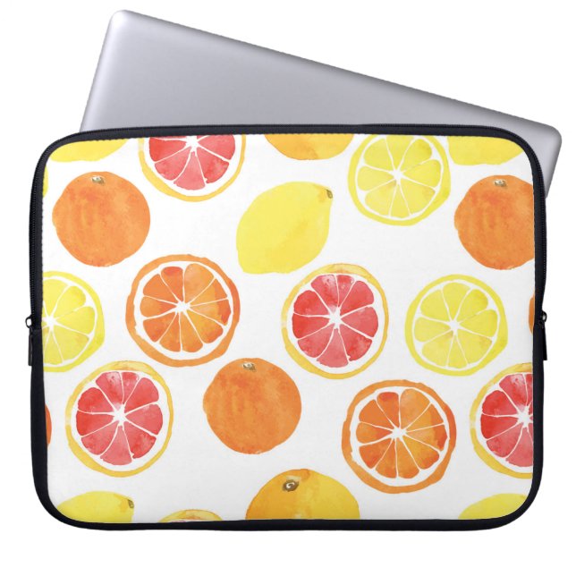 Capa Para Notebook Padrão de Fruta de Citrus de Aquarela (Frente)