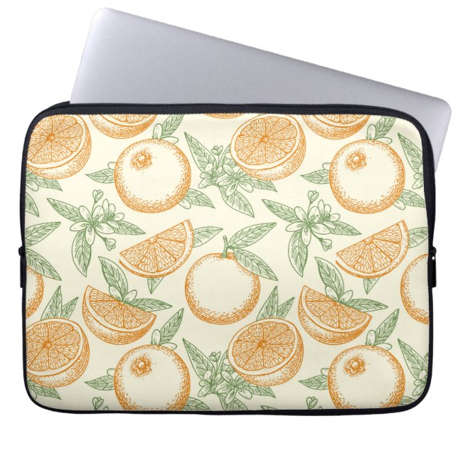 Capa Para Notebook Padrão de Fruta Laranja Clássica (Frente)