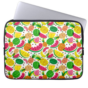 Capa Para Notebook Padrão de Fruta tropical vermelho e amarelo