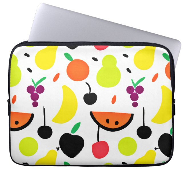 Capa Para Notebook Padrão de Frutas Neon Tropical Glow (Frente)