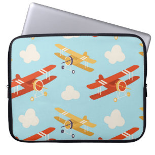 Capa Para Notebook Padrão de Fundo das Nuvens de Planes de Vintagem