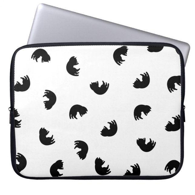 Capa Para Notebook Padrão de Gato CUTO Preto e Branco (Frente)