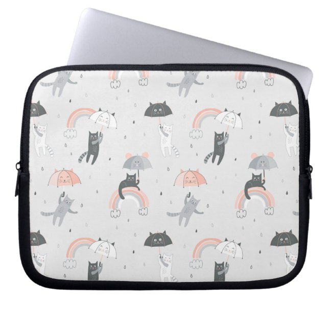 Capa Para Notebook Padrão de Gatos de Choque em Cuta (Frente)
