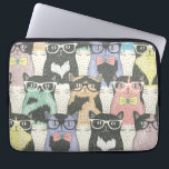 Capa Para Notebook Padrão de Gatos de Hipster em Cute<br><div class="desc">Padrão de Gatos de Hipster em Cute</div>