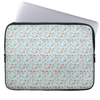 Capa Para Notebook Padrão de Gatos de Natal Fofo – Desi de Férias Fes