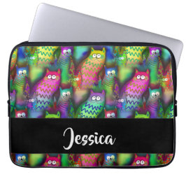 Capa Para Notebook Padrão de gatos gradiente coloridos