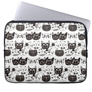 Capa Para Notebook Padrão De Gatos Loucos