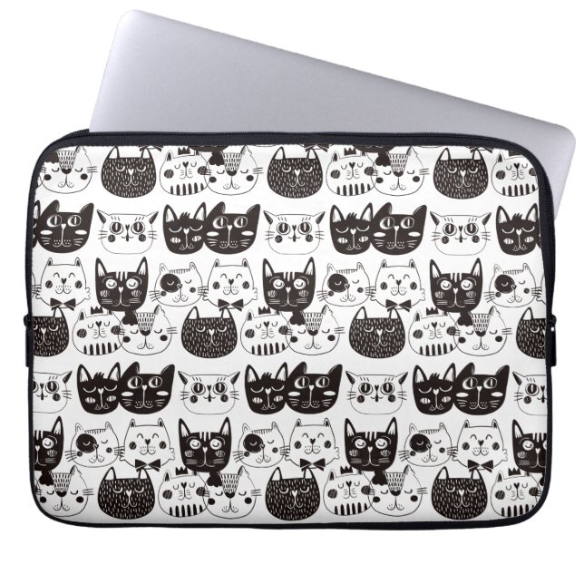Capa Para Notebook Padrão De Gatos Loucos (Frente)