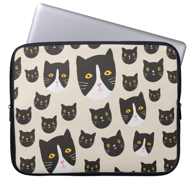Capa Para Notebook Padrão de gatos sem costura/ (Frente)