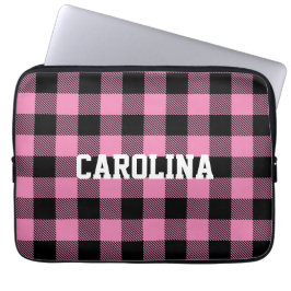 Capa Para Notebook padrão de gingham rosa