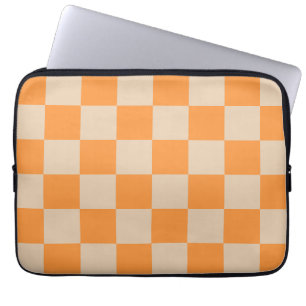 Capa Para Notebook Padrão de Gingham Verificado por Laranja