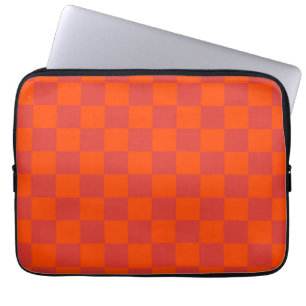 Capa Para Notebook Padrão de Gingham Vermelhos Laranja