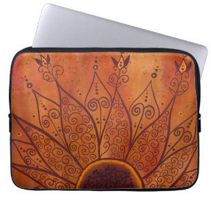 Capa Para Notebook Padrão de girassol abstrato