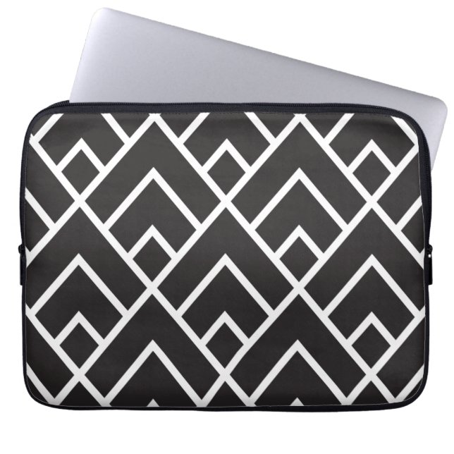 Capa Para Notebook Padrão de Grade de Diamante Geométrico Elegante (Frente)