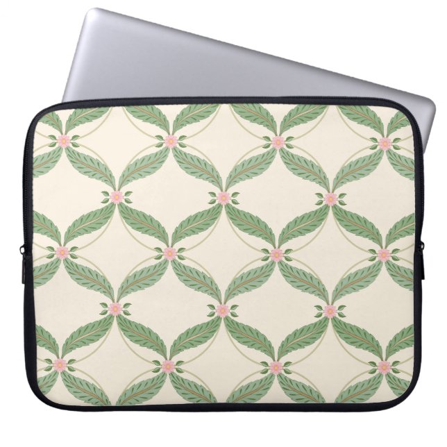 Capa Para Notebook Padrão de Grade de Folhas Simples (Frente)