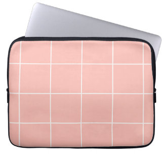 Capa Para Notebook Padrão de Grade Neutra Minimalista com Xadrez Suav