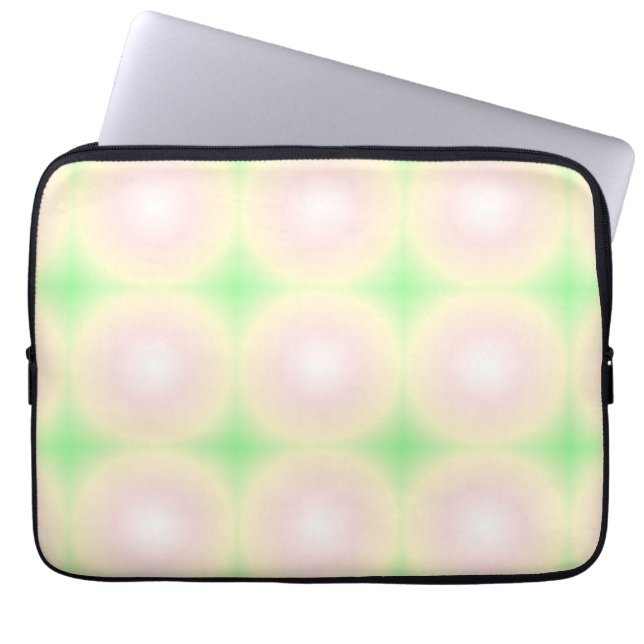 Capa Para Notebook Padrão de Gradiente Óptico 3D Branco Rosa Verde Pá (Frente)