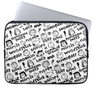 Capa Para Notebook Padrão de Grafite de Caracteres de Pêssego
