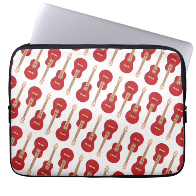 Capa Para Notebook Padrão de Guitarra Vermelha (Frente)
