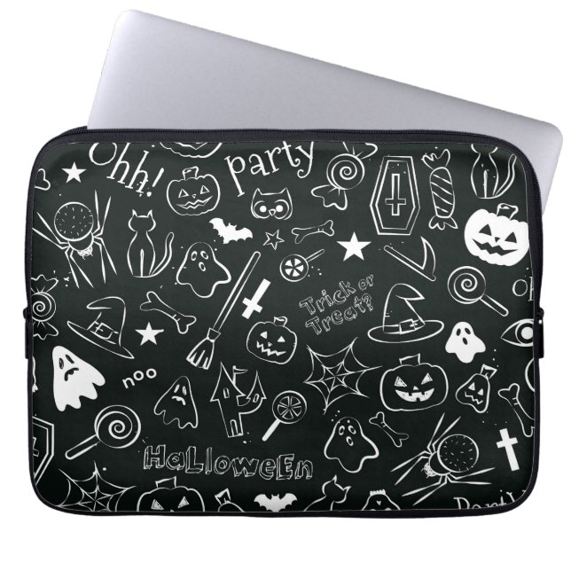 Capa Para Notebook Padrão de Halloween (Frente)