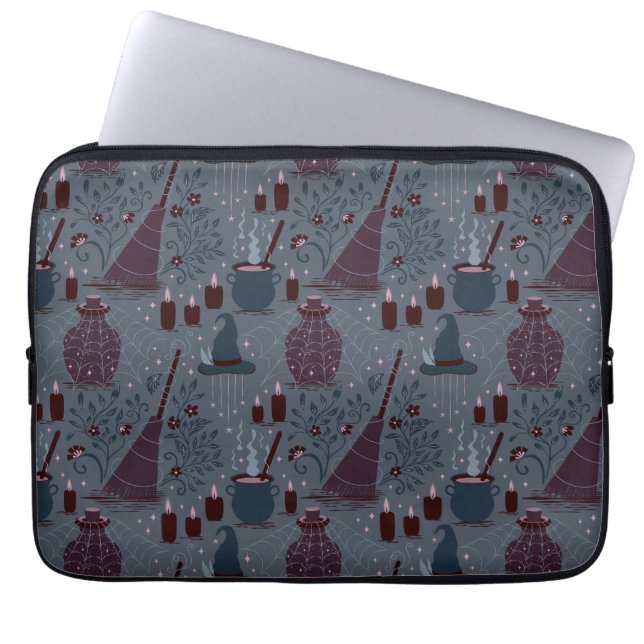 Capa Para Notebook Padrão de Halloween Mágico ao Luar (Frente)