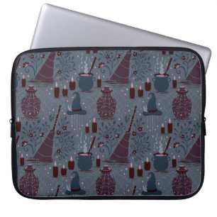 Capa Para Notebook Padrão de Halloween Mágico ao Luar