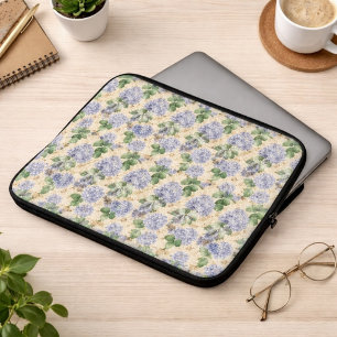 Capa Para Notebook Padrão de Hortênsia Art Nouveau com Libélulas
