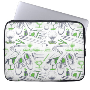 Capa Para Notebook Padrão de ícones de golfe verde