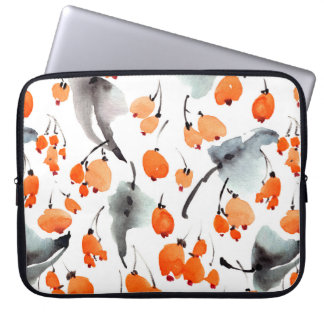 Capa Para Notebook Padrão de ilustração das amoras aquáticas e folhas