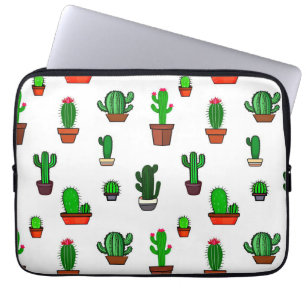 Capa Para Notebook Padrão de ilustrações de cacto fofo Branco