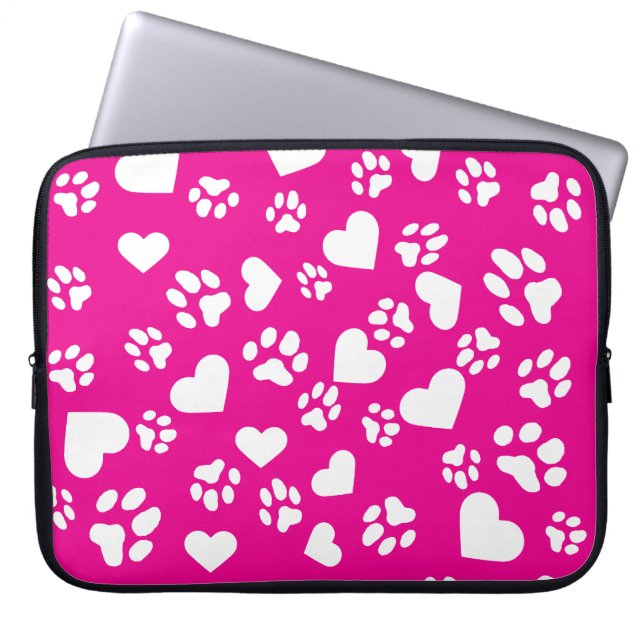 Capa Para Notebook Padrão de impressão de Laptop rosa com tela branca (Frente)