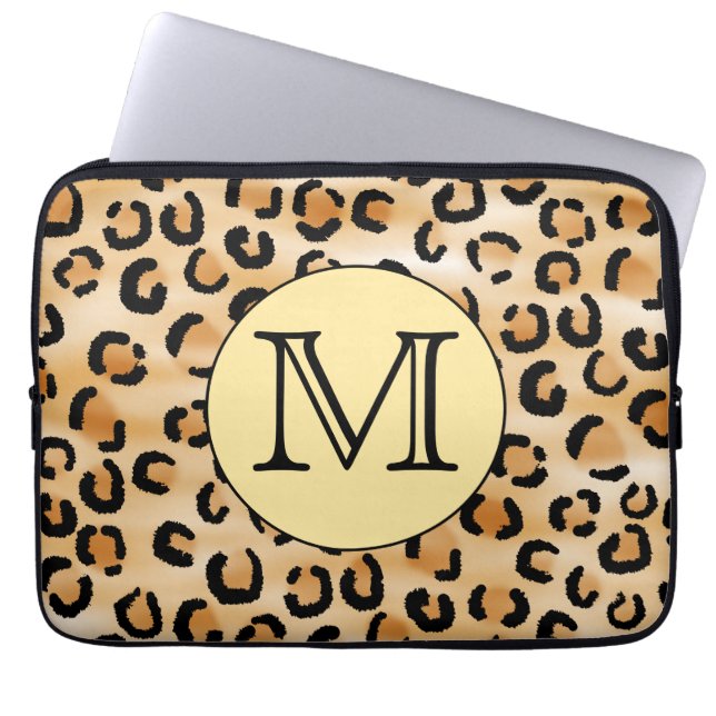 Capa Para Notebook Padrão de impressão do Leopard do Monograma Person (Frente)