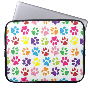 Capa Para Notebook Padrão de Impressões de Patas Coloridas