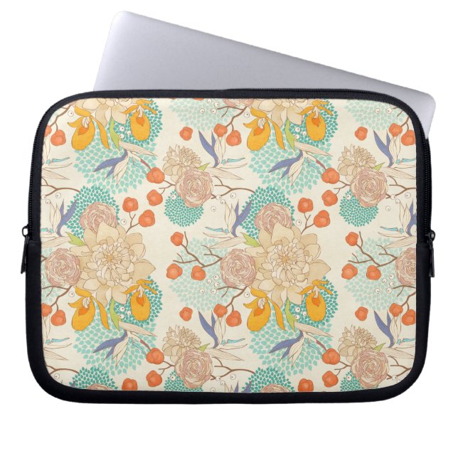 Capa Para Notebook Padrão de Jardim Floral Colorido (Frente)
