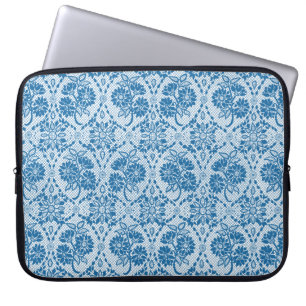 Capa Para Notebook Padrão de Lace Faux Floral Azul do Indigo Personal