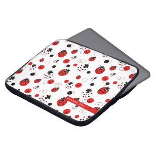 Capa Para Notebook Padrão de Ladybug vermelho, preto e branco simple