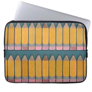 Capa Para Notebook Padrão de Lápis Amarelos Diversos