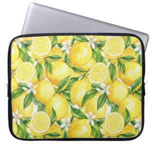 Capa Para Notebook Padrão de Limão Aquarela Sunshine Amalfi
