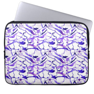 Capa Para Notebook Padrão de linhas abstratas em aquarela violeta fof