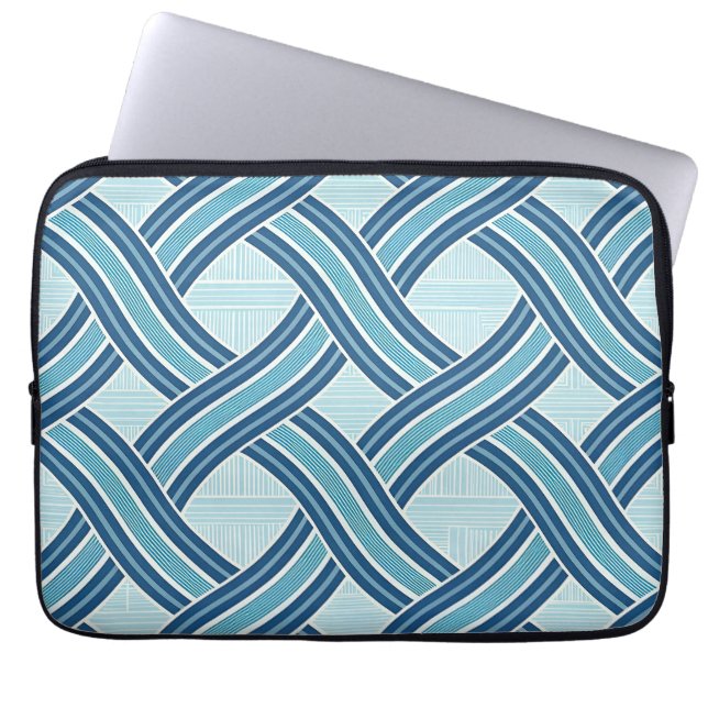 Capa Para Notebook Padrão de Linhas Azuis (Frente)
