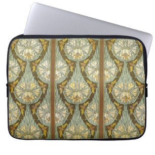 Capa Para Notebook Padrão de Lírio com Inseto em Art Nouveau na cor V
