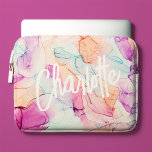Capa Para Notebook Padrão de mancha de tinta a álcool com cores de pa<br><div class="desc">Design personalizado do padrão de mancha de tinta a álcool de Pastel.</div>